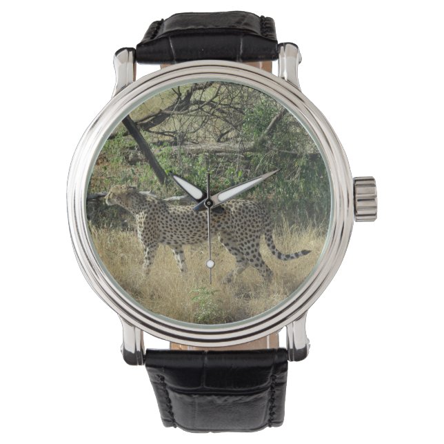 Geparde in Samburu Armbanduhr (Vorderseite)