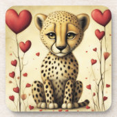 Geparde Liebe 2 Getränkeuntersetzer (Vorderseite)