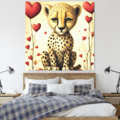 Geparde Liebe 2 Leinwanddruck (Insitu (Schlafzimmer))