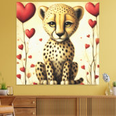 Geparde Liebe 2 Leinwanddruck (Insitu (Wohnzimmer))