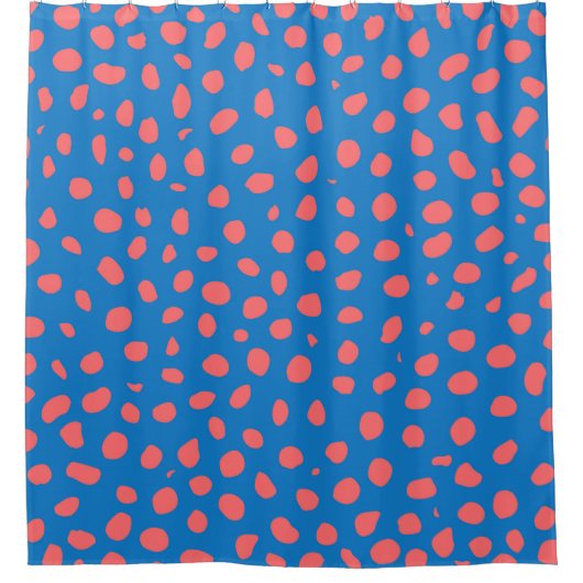 Geparden Coral Blue Duschvorhang (Vorderseite)