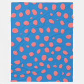 Geparden Coral Blue Fleecedecke (Vorderseite)