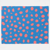 Geparden Coral Blue Fleecedecke (Vorderseite (Horizontal))