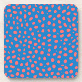 Geparden Coral Blue Getränkeuntersetzer (Vorderseite)