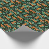 Geparden Exotic: Tropischer Sommer nahtlos. Geschenkpapier (Ecke)