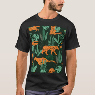 Geparden Exotic: Tropischer Sommer nahtlos. T-Shirt