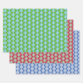 Geparden Geschenkpapier Flachblatt-Set aus 3 Set