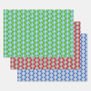 Geparden Geschenkpapier Flachblatt-Set aus 3 Set