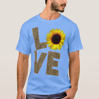 Geparden-Haut Liebe Vintage Sonnenblume Sonnenblum T-Shirt