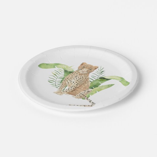 Geparden, Leopard, Dschungel, Jungtiere Pappteller (Schrägansicht)