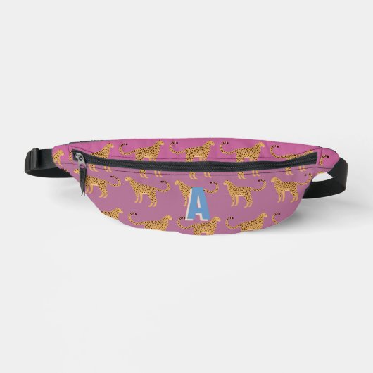 Geparden, Leopardenrosa mit Monogramm Bauchtasche (Vorderseite)