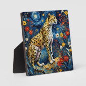 Geparden mit Blume Fotoplatte (Vorderseite)
