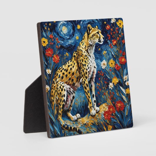 Geparden mit Blume Fotoplatte (Vorderseite)