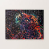 Geparden mit rötlichen Lichtwegen Puzzle (Horizontal)