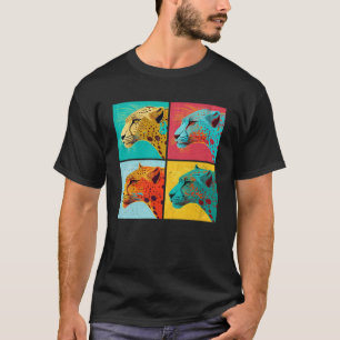 Geparden Pop Illustration Farbige Tierfrauen 1 T-Shirt