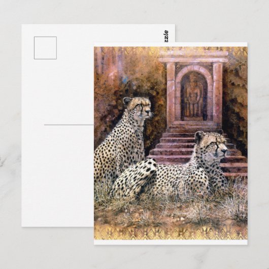 Geparden Postkarte (Vorne/Hinten)