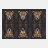 Geparden-Set auf Mosaikschwarz Geschenkpapier Set (Vorderseite 2)