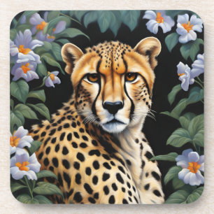 Geparden und Blume Getränkeuntersetzer