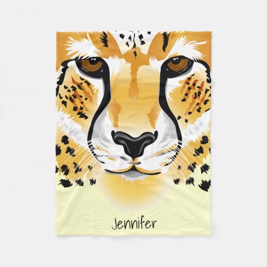 Gepardhauptnahaufnahmeillustration Fleecedecke (Vorderseite)