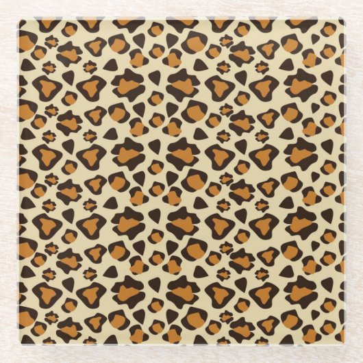 Gepardhautmuster Glasuntersetzer (Vorderseite)
