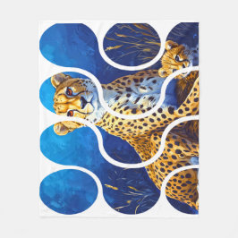 Gepardmutter und Jungtier Wildlife Design Fleecedecke
