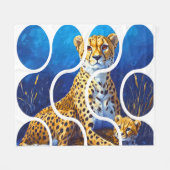 Gepardmutter und Jungtier Wildlife Design Fleecedecke (Vorderseite (Horizontal))