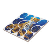 Gepardmutter und Jungtier Wildlife Design Fliese (Seite)
