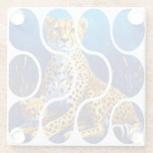 Gepardmutter und Jungtier Wildlife Design Glasuntersetzer (Rückseite)
