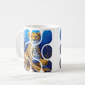 Gepardmutter und Jungtier Wildlife Design Kaffeetasse (Vorderseite Links)