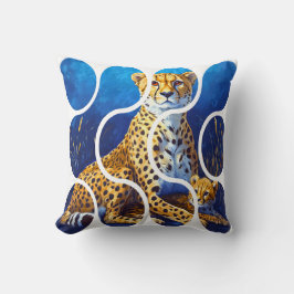 Gepardmutter und Jungtier Wildlife Design Kissen