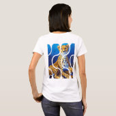 Gepardmutter und Jungtier Wildlife Design T-Shirt (Schwarz voll)