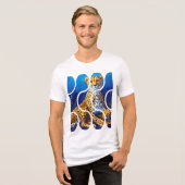 Gepardmutter und Jungtier Wildlife Design Tri-Blend Shirt (Vorderseite voll)
