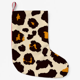 Geparkhaut, Tierdrucktextur. Kleiner Weihnachtsstrumpf