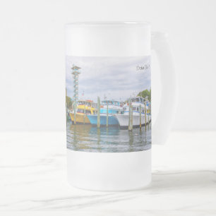 Geparkte Boote Destin Florida Hafen Frohbecher Mattglas Bierglas