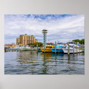 Geparkte Boote Destin Florida Hafen Poster
