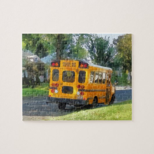 Geparkter Schulbus Puzzle (Horizontal)