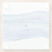 Gepasste Beach-Hütte-Watercolor-Untersetzer Glasuntersetzer (Rückseite)