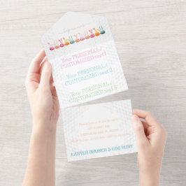 Gepasste EASTER EGGS HUNT Bunny Party Supplier All In One Einladung