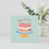 Gepasste Erdbeergeburtstorte (Stehend Vorderseite)