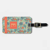 Gepasste grüne Blütenblau-Rosa Orange-Blume Gepäckanhänger (Vorderseite horizontal)