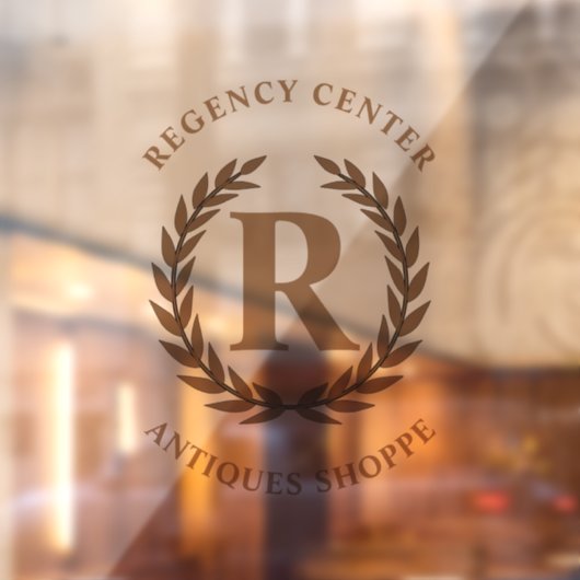 Gepasste Laurel Wreath Imitate Gold Leaf Fensteraufkleber (Blatt 2)