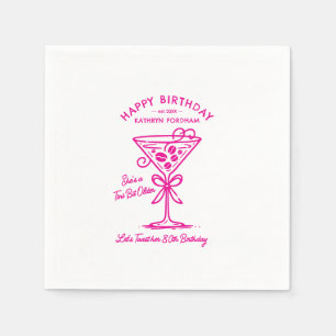 Gepasste Napkins 80. Geburtstag Pink Martini Serviette