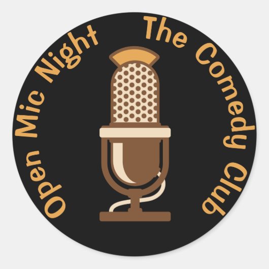 Gepasste Open-Mic-Nacht Runder Aufkleber (Vorderseite)