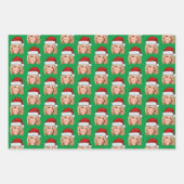 Gepasste Weihnachtsmannmütze Weihnachten Geschenkpapier Set (Vorderseite)