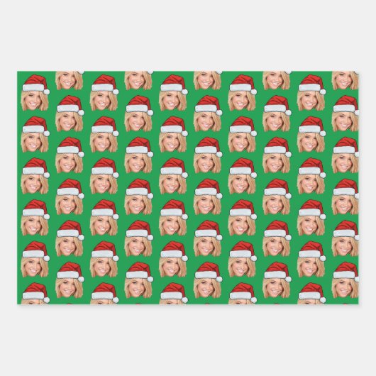 Gepasste Weihnachtsmannmütze Weihnachten Geschenkpapier Set (Vorderseite)