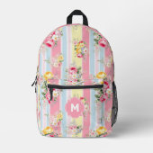 Gepasster, rosa, floraler Rucksack (Vorderseite)