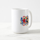 Gepatchte Schulbedarf Freunde Cartoon Kaffeetasse (VorderseiteRechts)