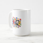 Gepatchte Schulbedarf Freunde Cartoon Kaffeetasse (Vorderseite Links)