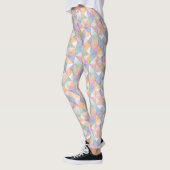 Gepatchworkte Dreiecke in Pfirsich, Lavendel und Leggings (Links)