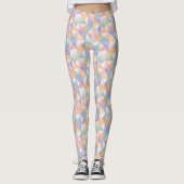 Gepatchworkte Dreiecke in Pfirsich, Lavendel und Leggings (Vorderseite)